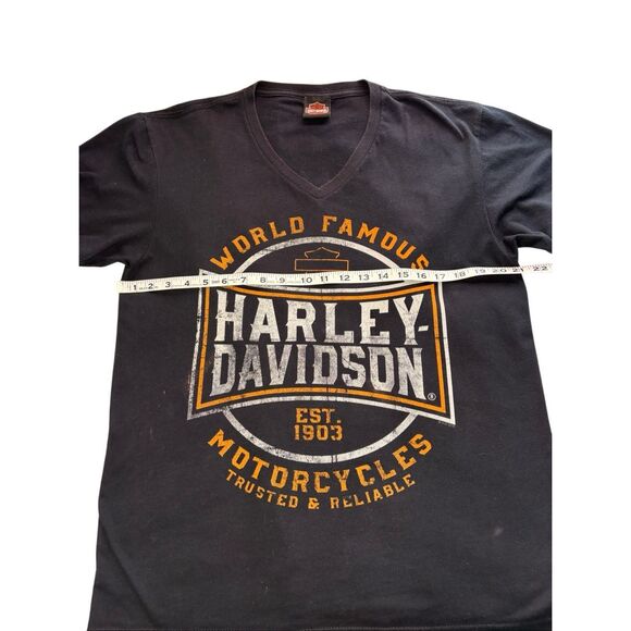 Harley-Davidson black v-neck graphic T - New Hampshire - L - Picture 6 of 7
